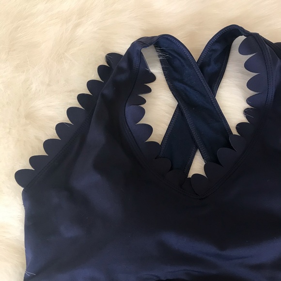 Electric Yoga Blue Scalloped Edge Sports Bra - Picture 3 of 6